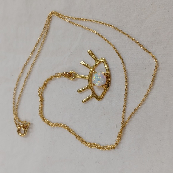 1/20 Gold Filled Necklace with Evil Eye Opal Pendant - Picture 5 of 8
